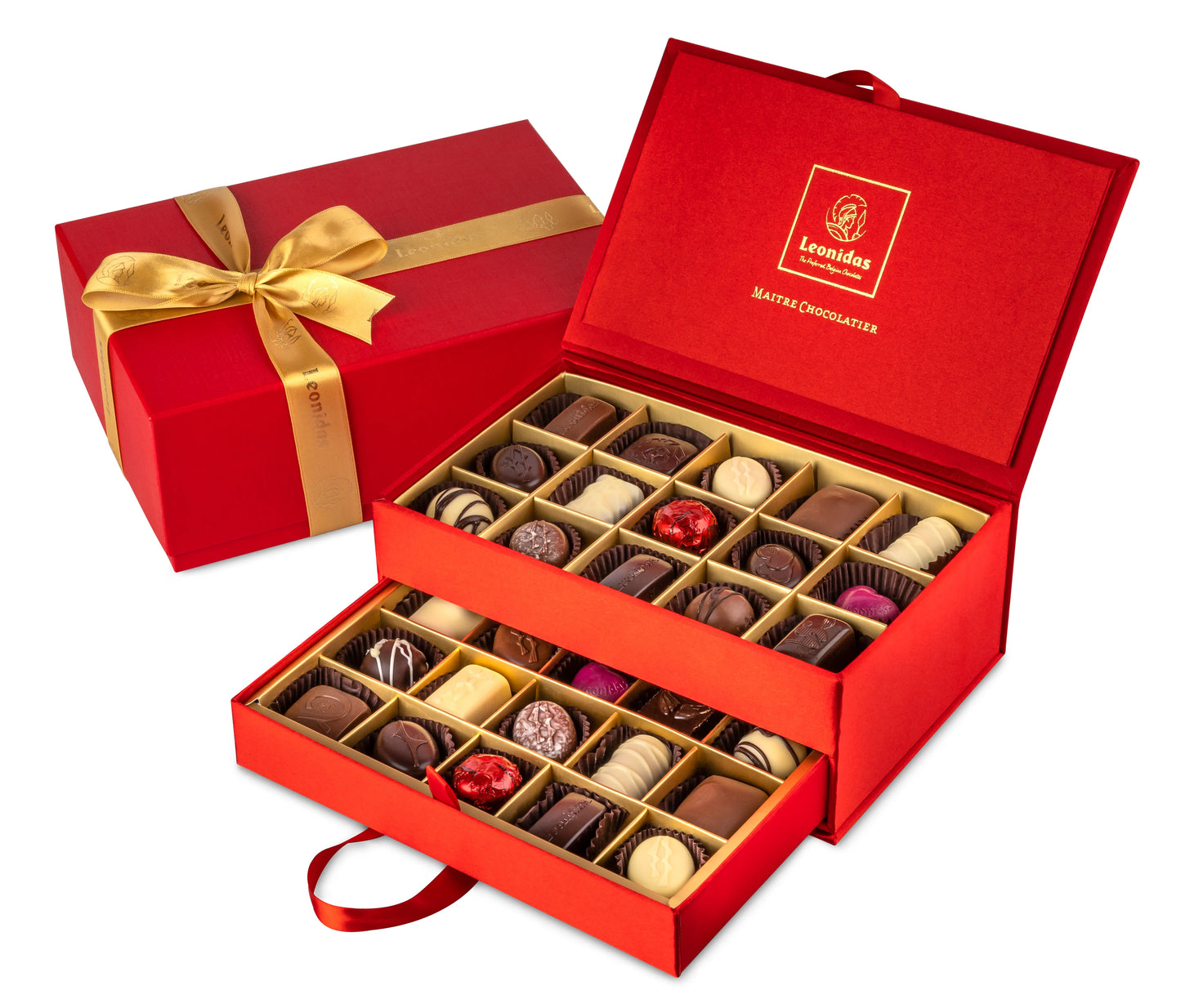 Луксозна двуетажна кутия Червено Бижу (30 бр.)