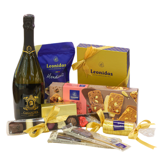 Подаръчна кошница просеко и шоколад - Gold