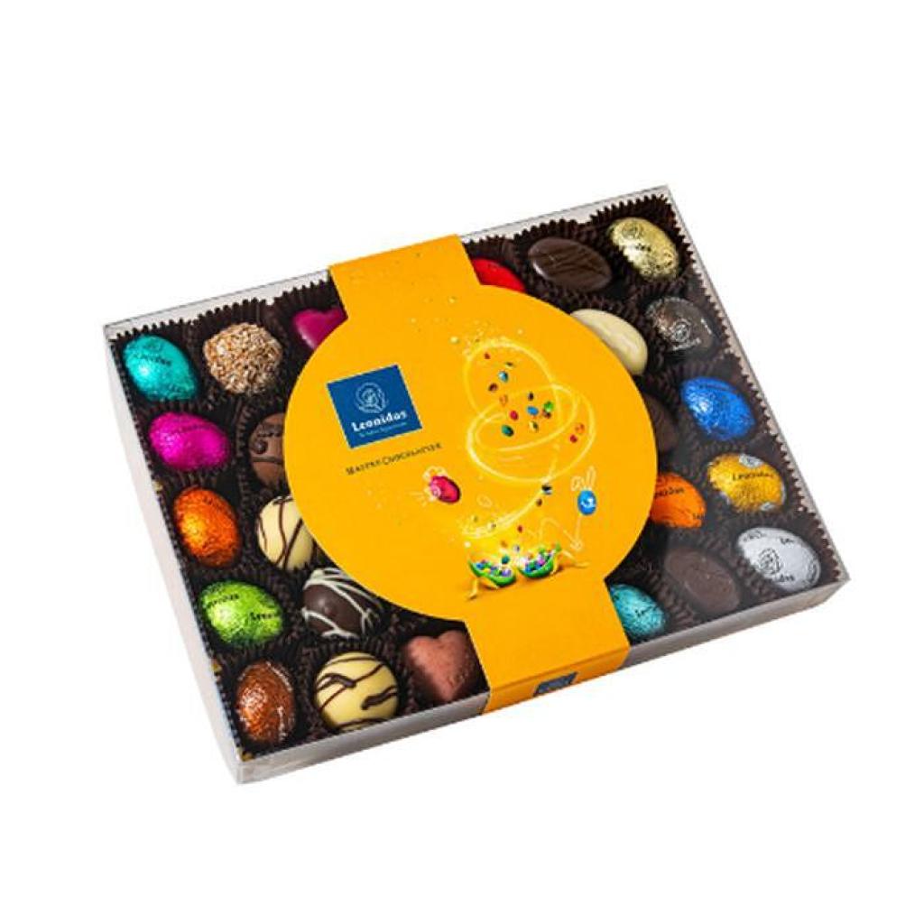 Великденска кутия с мини шоколадови яйца асорти - 550 г