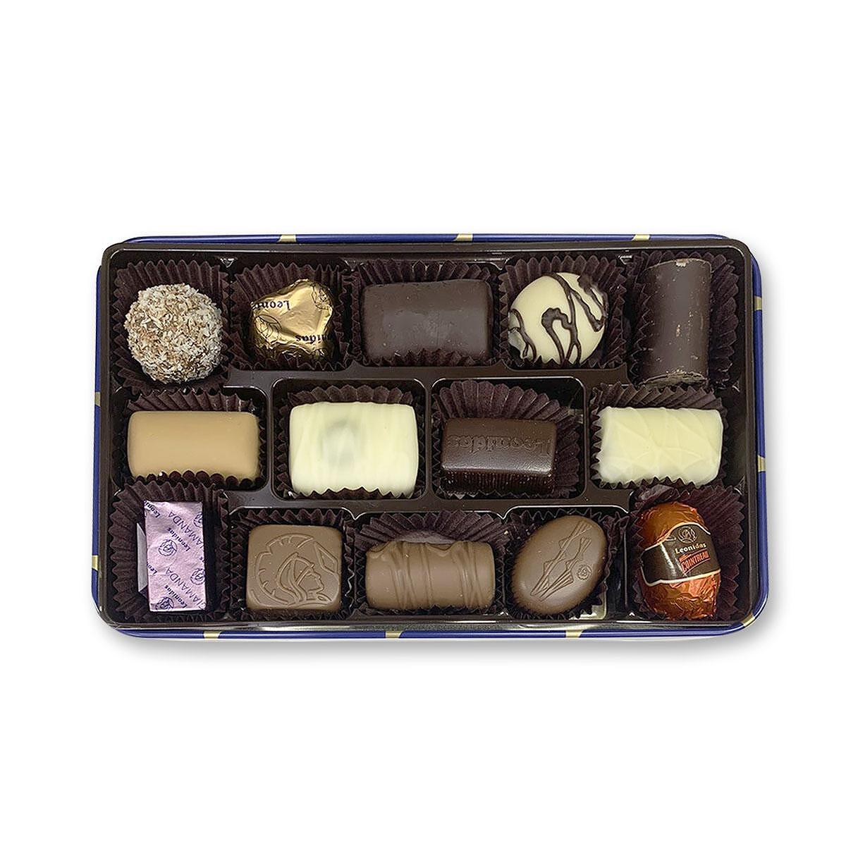 Metal Box with Leonidas Chocolate Candies (14 Pieces) Victor New