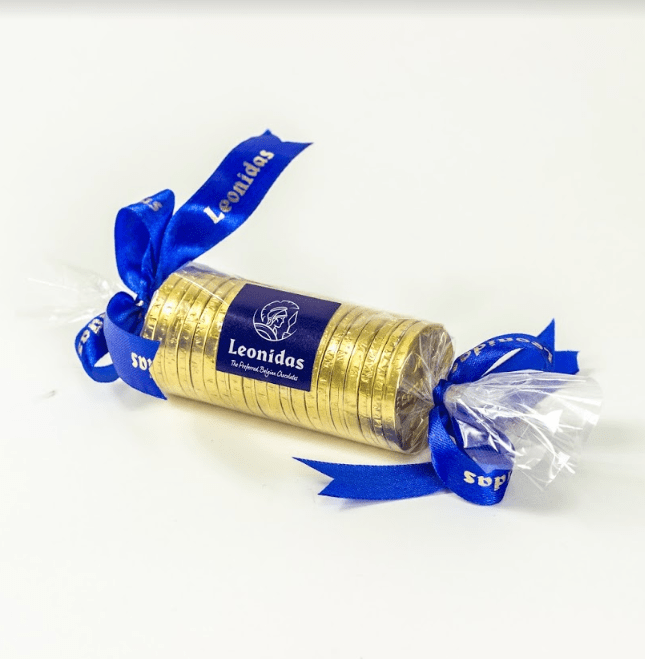 Leonidas chocolate gold coins