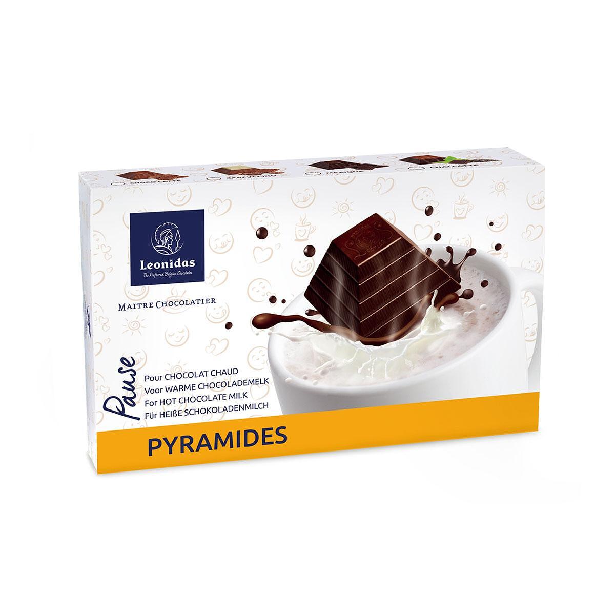 Box of chocolate pyramids 8 pcs. for hot chocolate