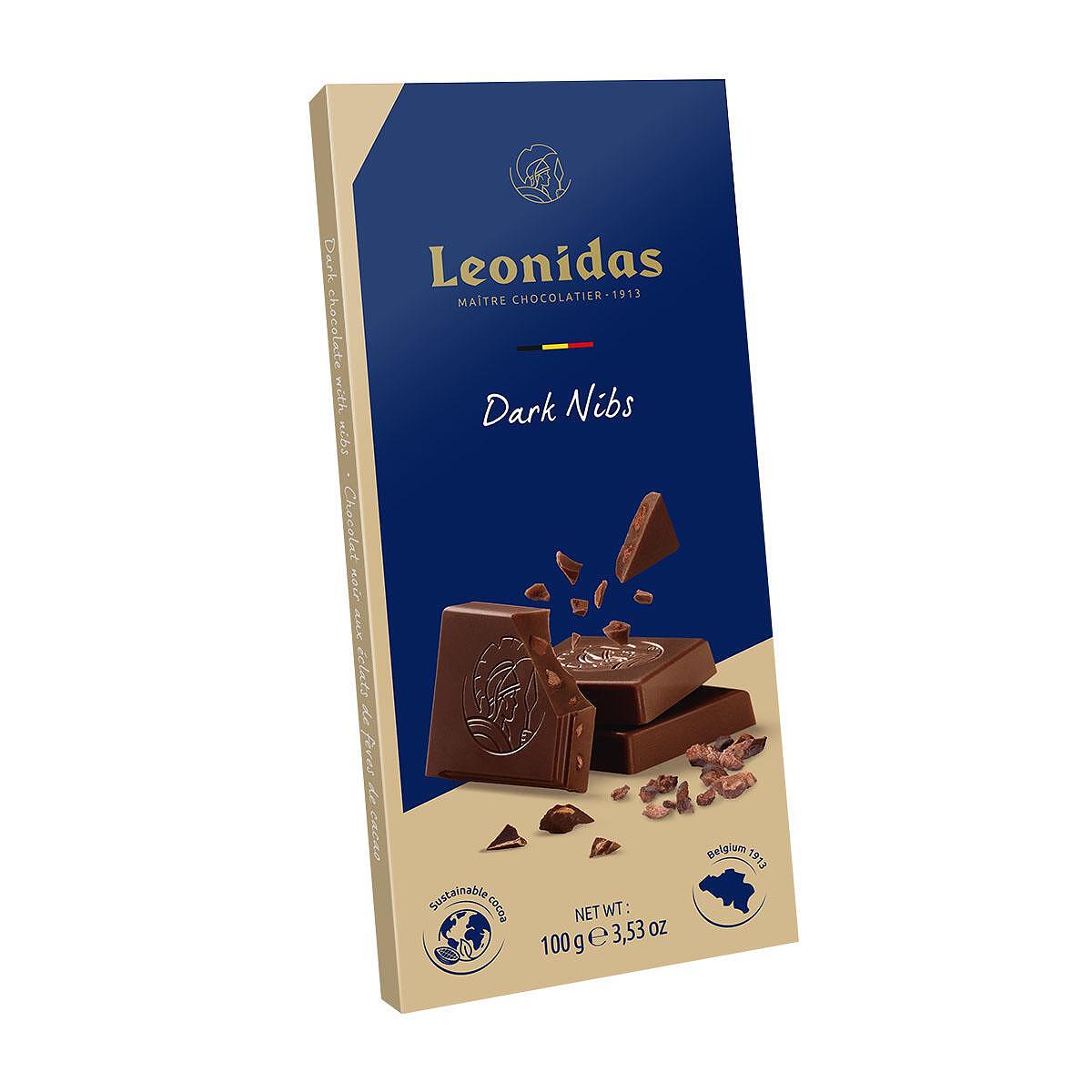 Pieces of Cocoa Beans Dark Chocolate Leonidas 54% 100 g