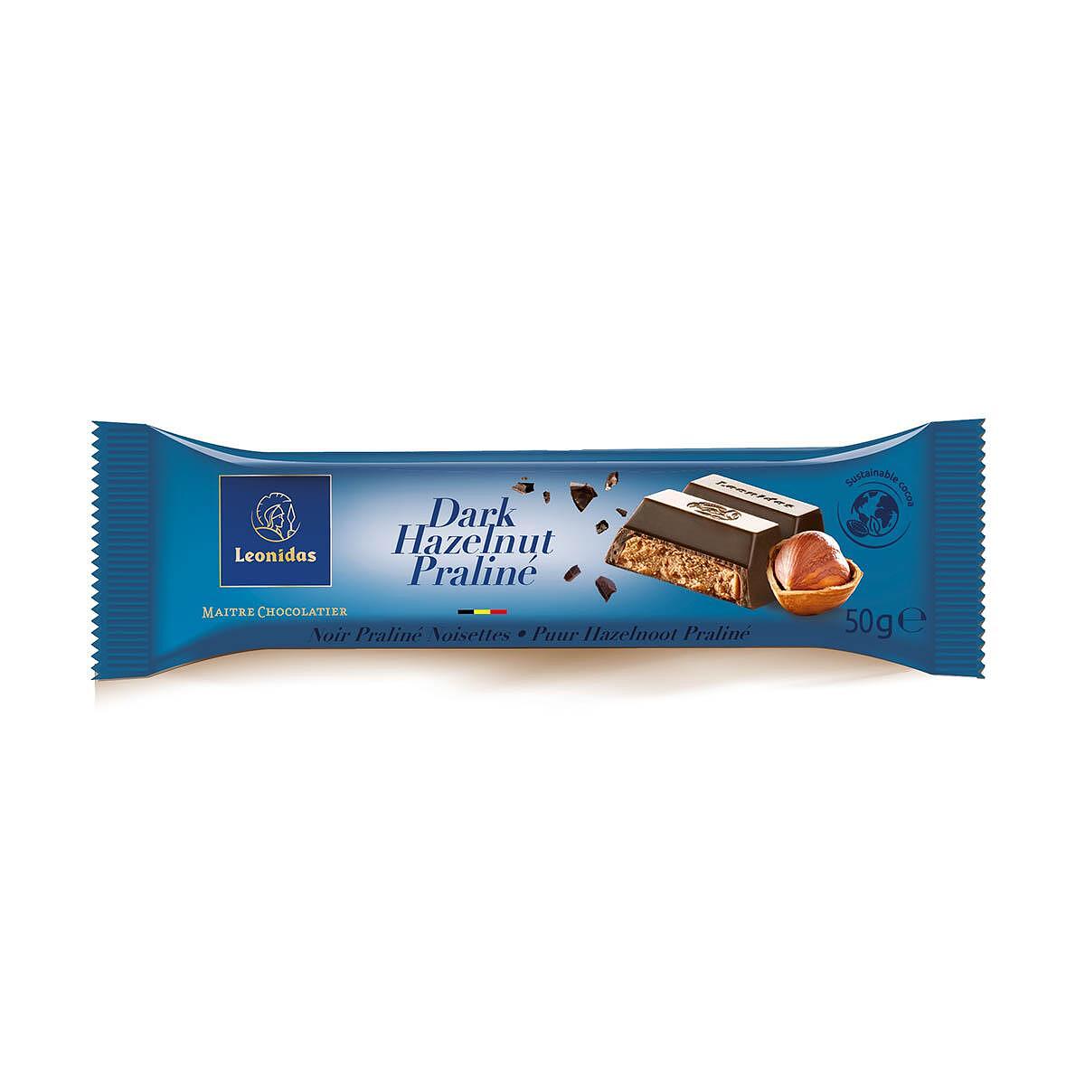 Chocolate bar - dark chocolate with hazelnut praline - 50 g