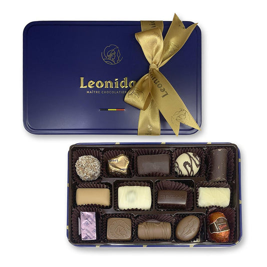 Metal Box with Leonidas Chocolate Candies (14 Pieces) Victor New